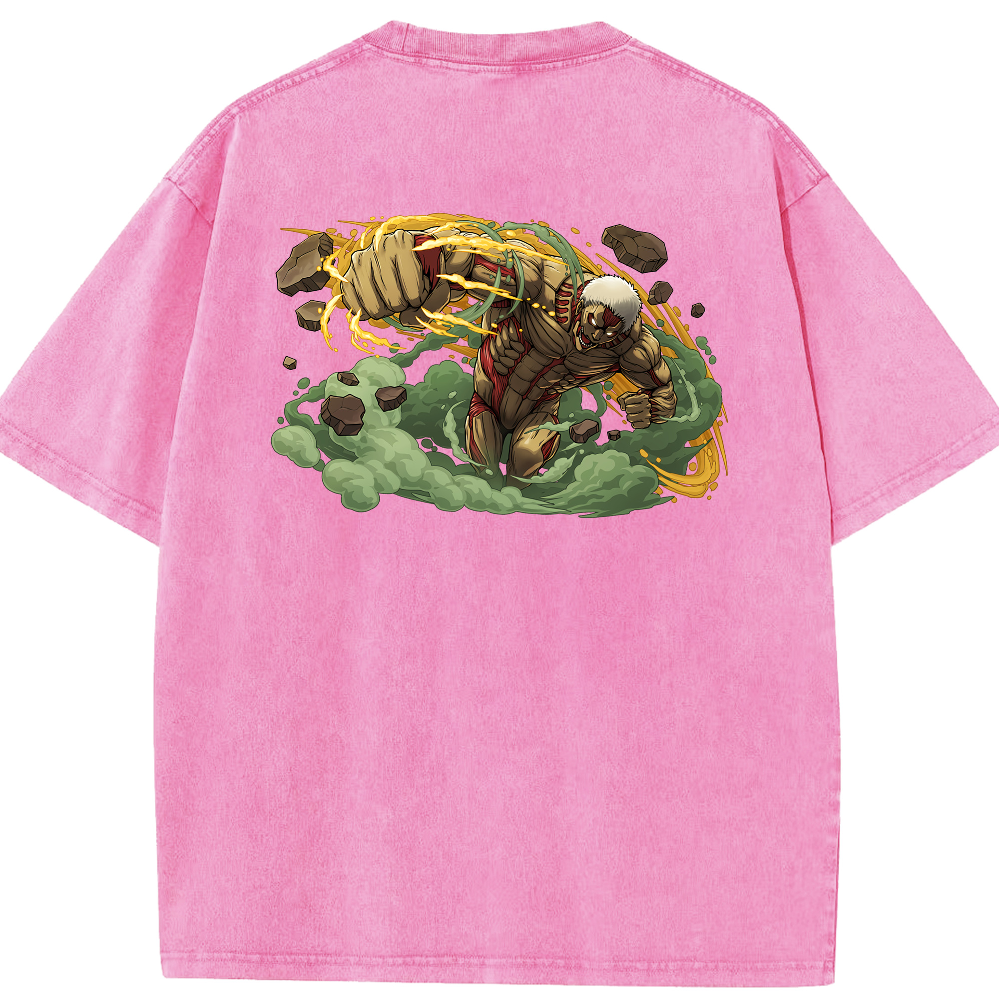 （画像用） 進撃の巨人 Attack on Titan 綿100% ヴィンテージ風 半袖Tシャツ（背面プリント）